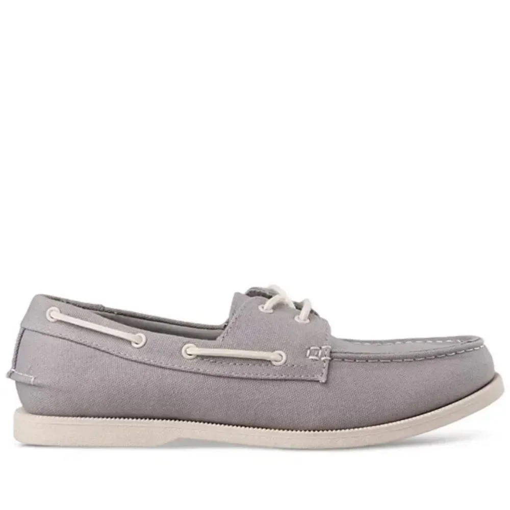 Club Room Men's Elliot Gray Canvas Boat Shoes